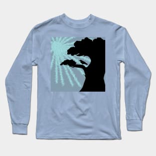 Raven in Winter Sun Ice Blue Long Sleeve T-Shirt